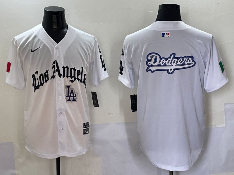 Men Los Angeles Dodgers Blank White Five generations Joint Name 2025 Nike MLB Jersey style 21->los angeles dodgers->MLB Jersey